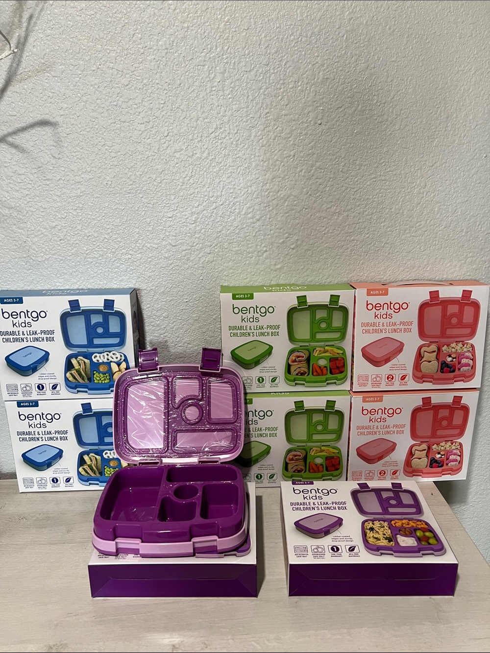 bentgo Kids Compartments Lunch Box and cups purple,blue,pink and green $18 each
